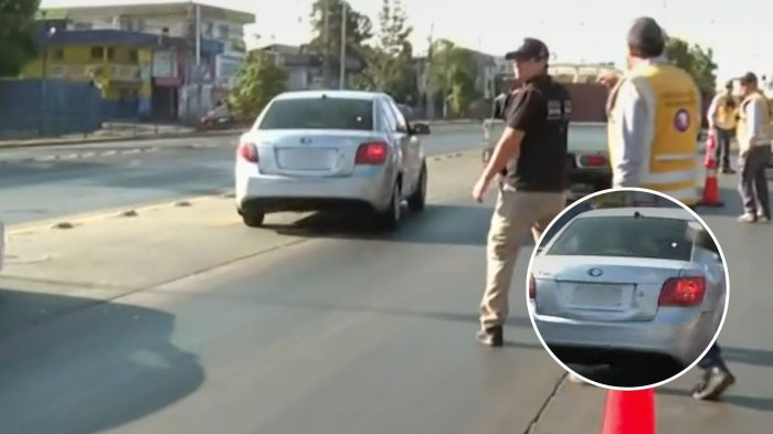 Detalle lo delató en vivo: Auto se dio a la fuga a toda velocidad en plena fiscalización