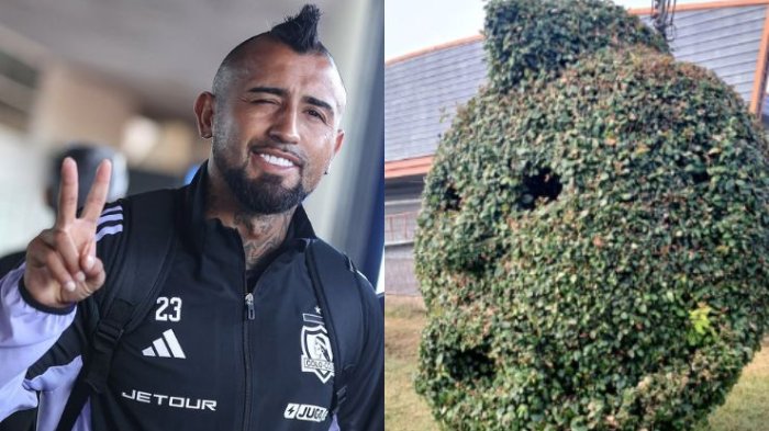 Con peinado incluido: El particular homenaje a Arturo Vidal de parte de grupo de jardineros