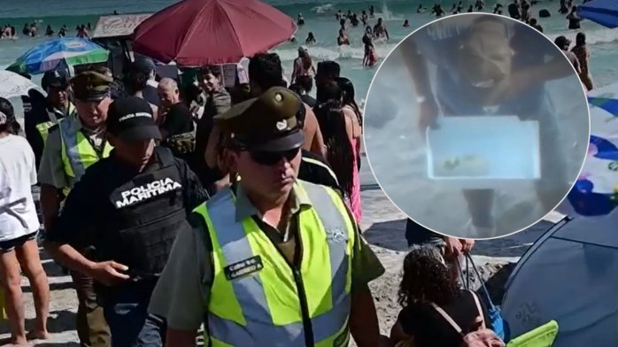 Hasta probaban los mojitos: Captan insalubre preparación de alcohol en la playa