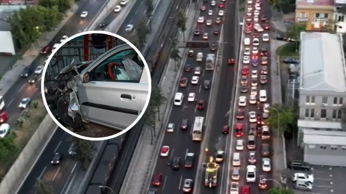 Caos en Santiago: Los 3 Accidentes de autos que generaron gran atochamiento en hora punta