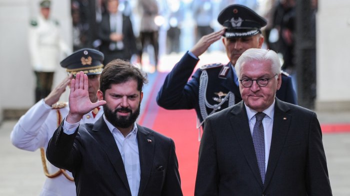 Expectación por visita del presidente de Alemania: Fue recibido por el pdte. Boric en La Moneda