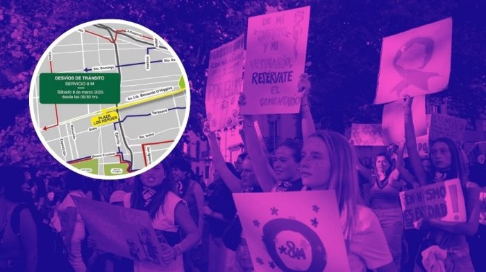 Marcha 8M en Santiago: Desvíos, cortes, horario y recorrido de la movilización