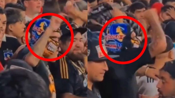 Camuflado: Captan a Carlos Palacios en plena Garra Blanca en partido de Colo Colo vs Everton