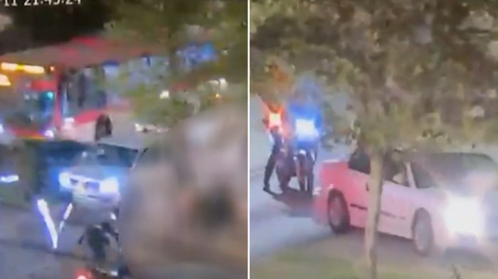 VIDEO | Las grabaciones del atropello de delincuente a 4 guardias municipales en Vitacura