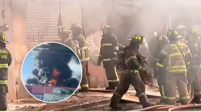 VIDEO | Incendio consume mall chino en Renca y genera gigantesca columna de humo