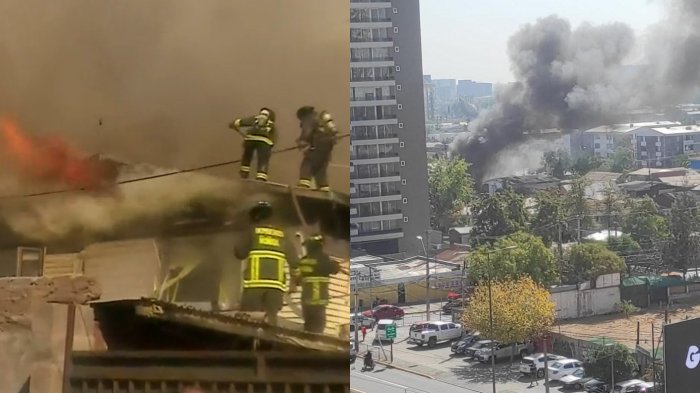 Al menos cinco casas han sido arrasadas por incendio en Macul: Bomberos trabaja en el lugar