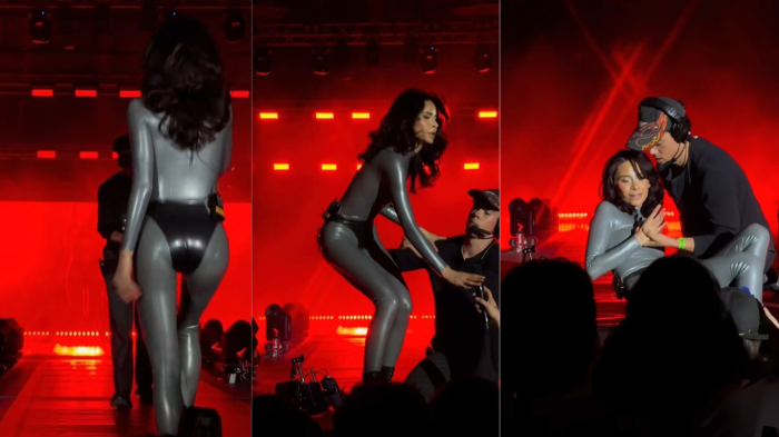 Cami Gallardo sufrió caída en pleno concierto y video se hizo viral