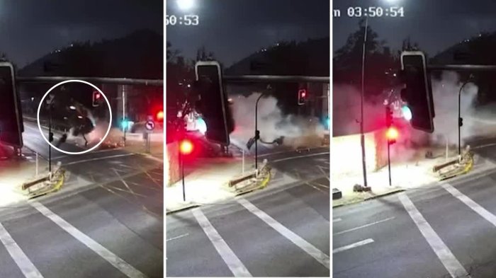 VIDEO | Conductor ebrio chocó, “voló” y salió caminando tras caer adentro de una casa en Providencia