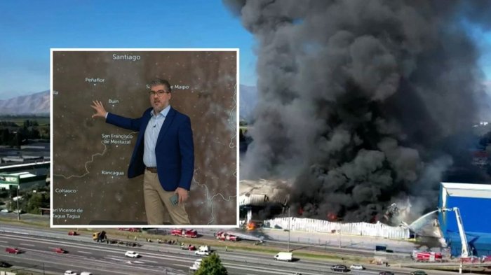 Eduardo Sáez explica cómo se desplazará la columna de humo del gigantesco incendio en Paine