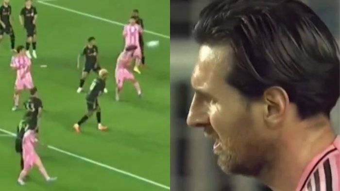 Momento incómodo: Maximiliano Falcón recibió brutal pelotazo de Messi y así actuó el argentino