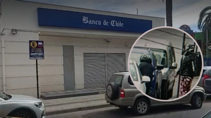 Se llevaron $50 millones: Dos delincuentes intimidaron a vigilante y robaron banco en Llolleo