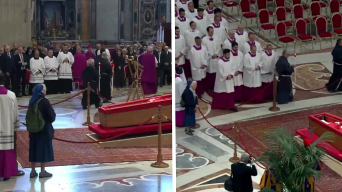 Monja se saltó los protocolos del Vaticano y rompió en llanto frente al féretro del Papa Francisco