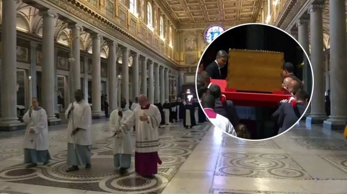 Así fue el ingreso del féretro del papa Francisco a la Basílica de Santa María la Mayor de Roma