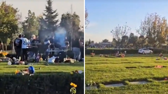 Con asado, baile y música a todo volumen: Viralizan celebración en pleno cementerio en Maipú