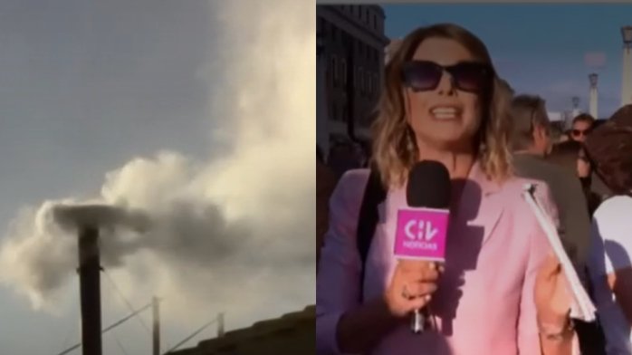 Momento histórico: Así relató Macarena Pizarro el anuncio del nuevo papa desde la Plaza de San Pedro