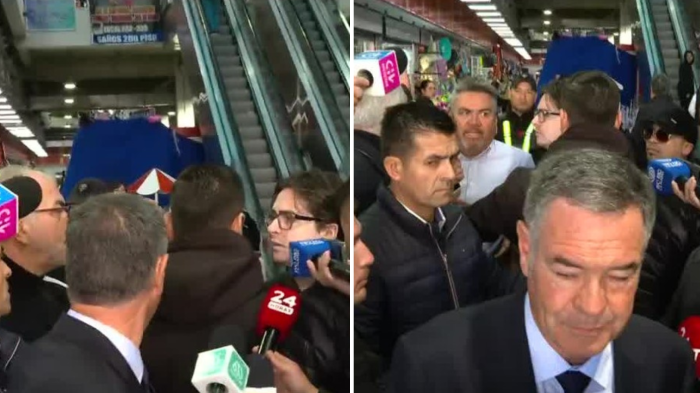 Tenso momento de senador Ossandón en barrio Meiggs: Locatarios lo increparon y echaron de galería