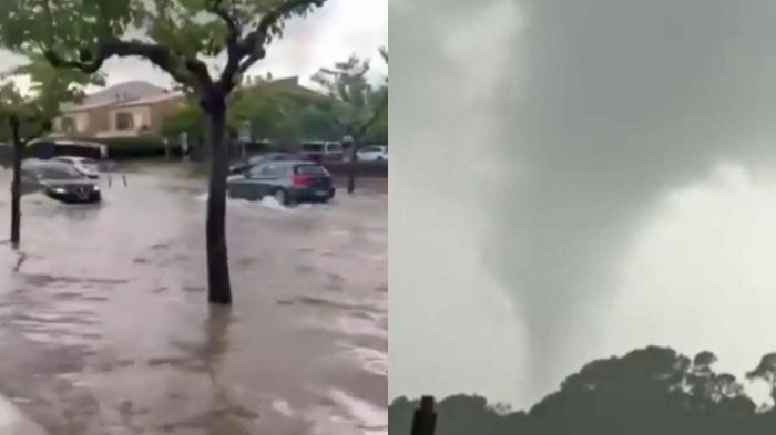 En una sola isla y en plena primavera: Registran un tornado, tormentas eléctricas, inundaciones y granizos en España
