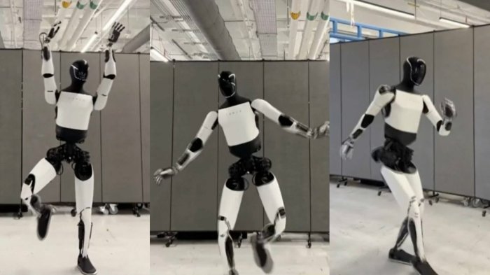 Sacó los prohibidos: Así es el viral baile de Optimus, el robot humanoide de Tesla