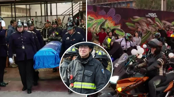 Así fue masivo funeral de bombero baleado por guardia municipal: Lo despidieron con emotivo homenaje