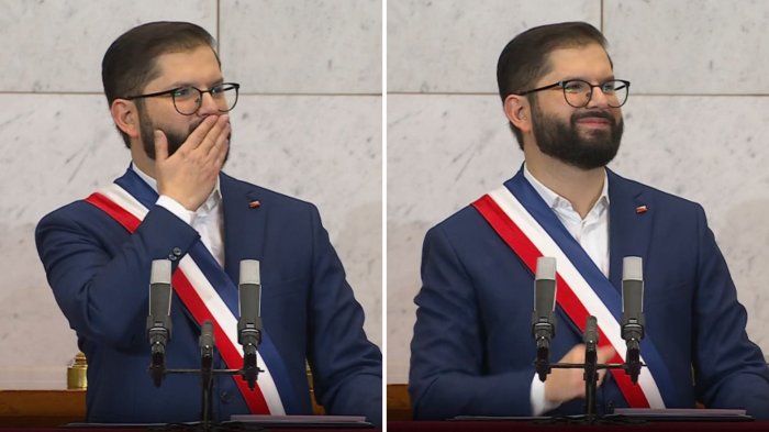 VIDEO | Presidente Boric envía mensaje a su hija Violeta en medio de Cuenta Pública