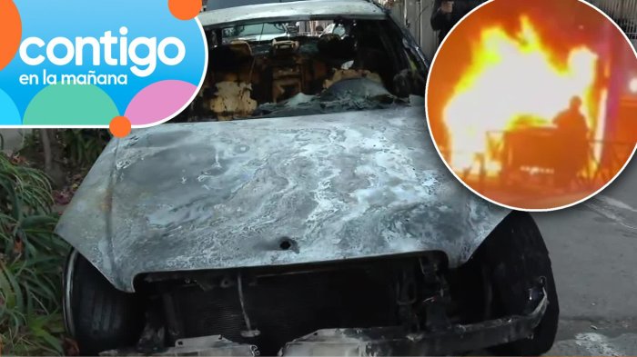 Misterio en San Miguel: Vehículo de alta gama apareció incendiado y atado a un árbol