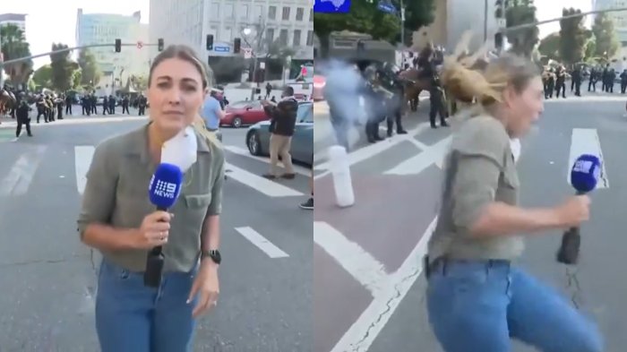 Con una bala de goma: Policía dispara y hiere en vivo a periodista en medio de protestas en Estados Unidos