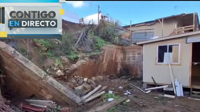 Afectados por mega incendio de Valparaíso sufrieron derrumbe de muro sobre su casa: Así quedó el terreno