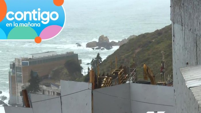 Alerta por lluvias en sector del socavón en Viña del Mar: Maquinarias trabajan en el lugar