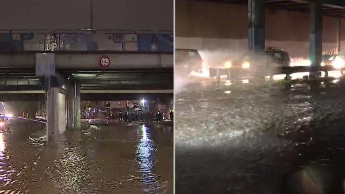 Calles anegadas, buses desviados y semáforos apagados: Los estragos de la intensa lluvia en Santiago