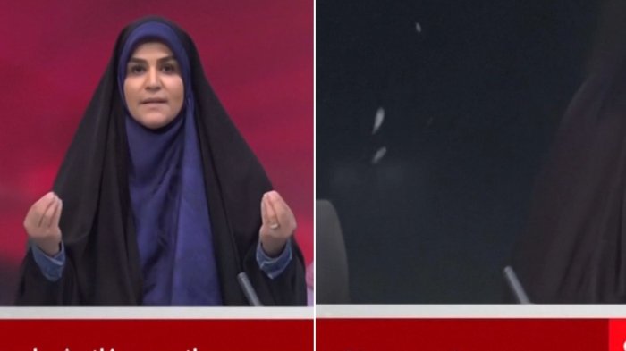 El momento exacto en que un misil impactó EN VIVO a canal de TV de Irán: Conductora tuvo que escapar