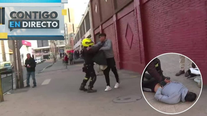 Detienen EN VIVO a sujeto que lanzó piedra contra patrulla municipal durante fiscalización en La Florida