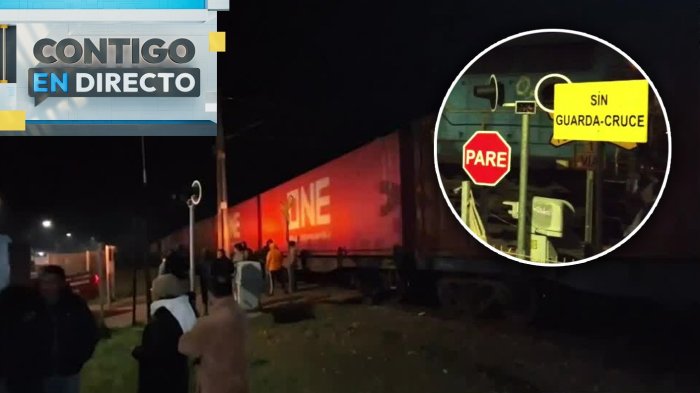 Fatal choque entre auto y tren en Curicó dejó tres muertos: Denuncian falta de barreras de seguridad