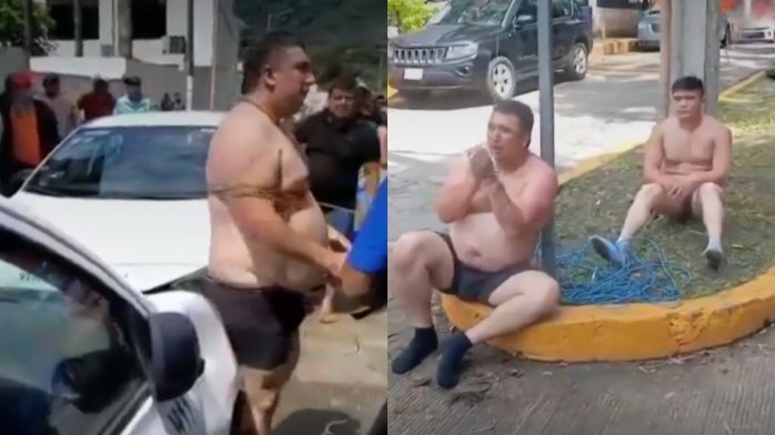 Desnudan, amarran y golpean a policías en México tras manifestación por corrupción
