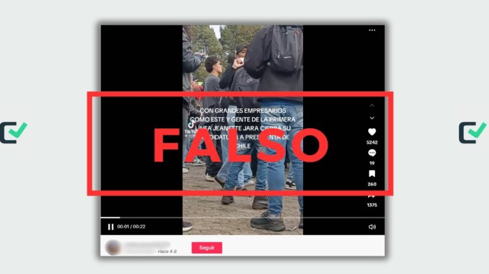 Video no muestra un adherente de Jeannette Jara borracho, se grabó en Colombia en un festival de rock
