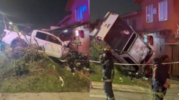 VIDEO | El impactante registro de una camioneta que pierde el control y termina incrustada en una casa en Macul