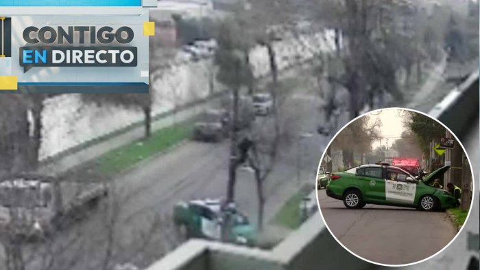 Patrulla policial protagoniza insólito choque contra un árbol en Estación Central: Dos agentes quedaron heridos