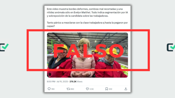 Un video de Evelyn Matthei en una frutícola fue ralentizado para parecer que fue hecho con IA