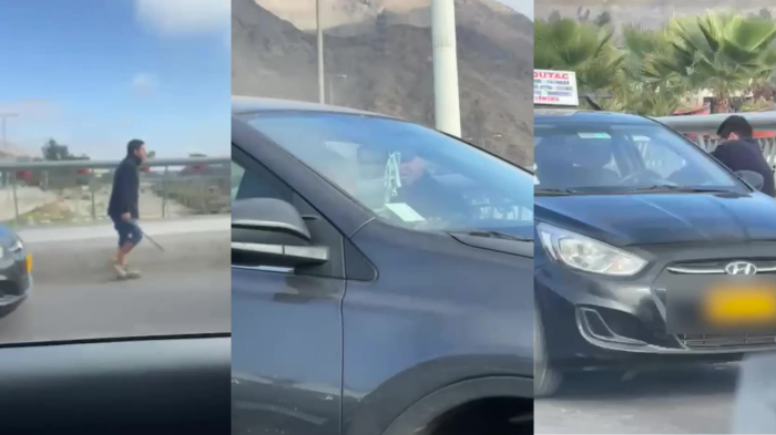 VIDEO | “Por choro quedó botado”: Chofer amenazó con fierro a otro conductor pero todo le salió mal