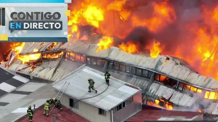 Incendio en bodega en Concepción: Fuego se propagó a 10 viviendas y dejó 3 heridos graves