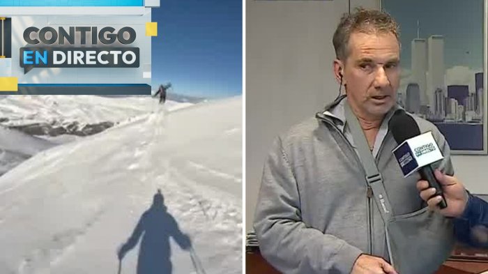 Voló casi 15 metros: Denuncian accidente en centro de ski por pista mal señalizada