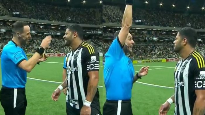 Incluyó sonrisas y un apretón de manos: La curiosa amonestación de Hulk en la Copa Sudamericana