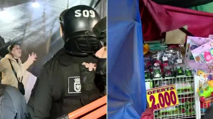 Desalojo en Barrio Meiggs: Retiro masivo de “toldos azules” desata enfrentamientos con comerciantes