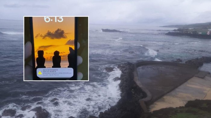 Suenan las primeras alarmas SAE en celulares de Rapa Nui por alerta de tsunami