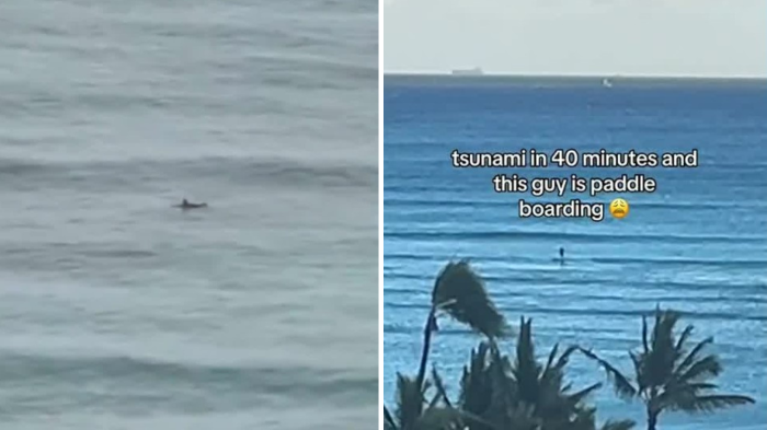 VIDEO | No hicieron caso: Surfistas se lanzaron al mar pese a alerta de tsunami