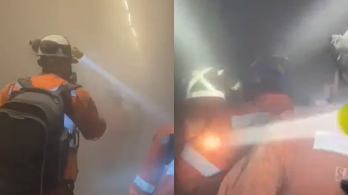 VIDEO | Revelan registro del momento exacto de mineros siendo evacuados tras accidente dentro de mina El Teniente