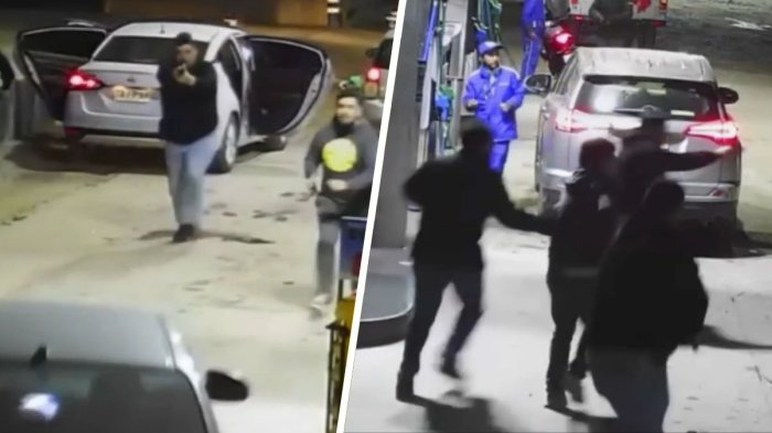 VIDEO | Prófugo por homicidio fue capturado en bencinera: Sujeto se abalanzó contra carabineros