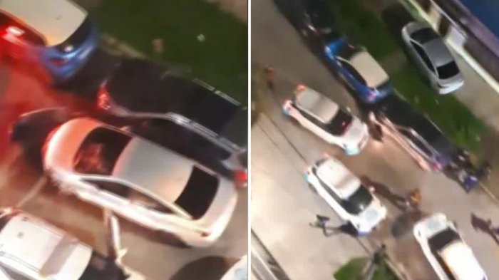 Insólita fuga: Delincuentes chocan a guardias y huyen por la vereda en San Miguel