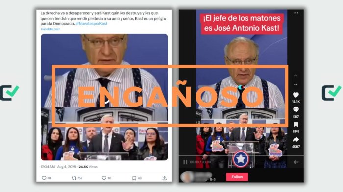 Es engañoso que Mosciatti calificara a Kast como “jefe de los matones”; parafraseaba a Matthei