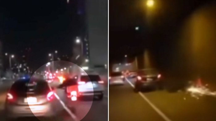 VIDEO | Captaron violenta pelea entre conductores que terminó en choque en Las Condes