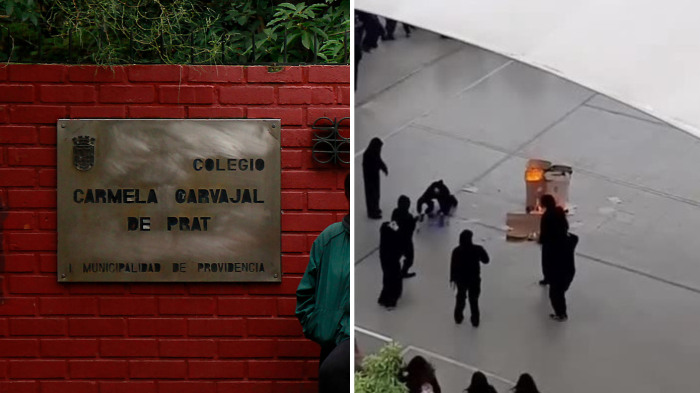 Reportan incidentes en Liceo Carmela Carvajal: Prendido fuego en patio del recinto